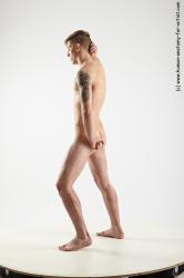 Nude Man White Standing poses - ALL Slim Short Brown Standing poses - simple Realistic